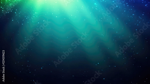 Abstract Dark Blue-Green Gradient Design Blurred Grainy Texture, Aurora, Light, for Wallpaper or Cover Purposes. photo