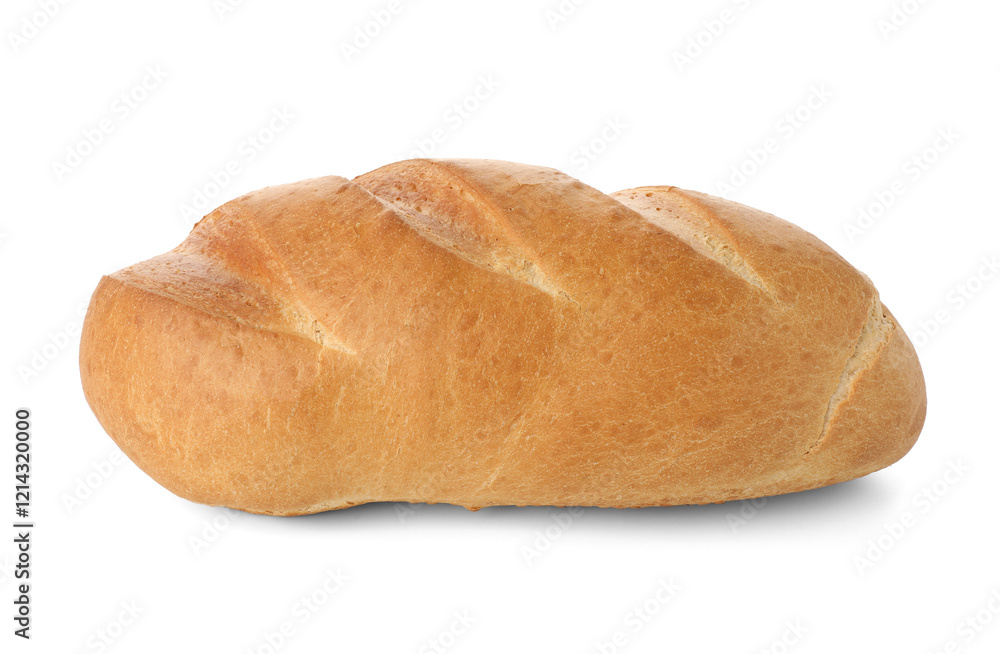 One freshly baked bread isolated on white One freshly baked bread isolated on white