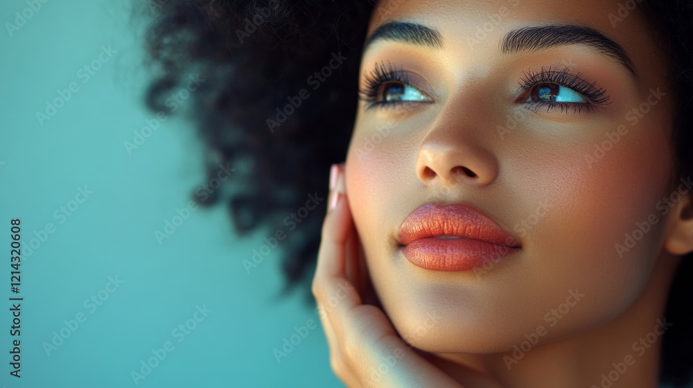A beautiful model with natural manicure A beautiful model with natural manicure