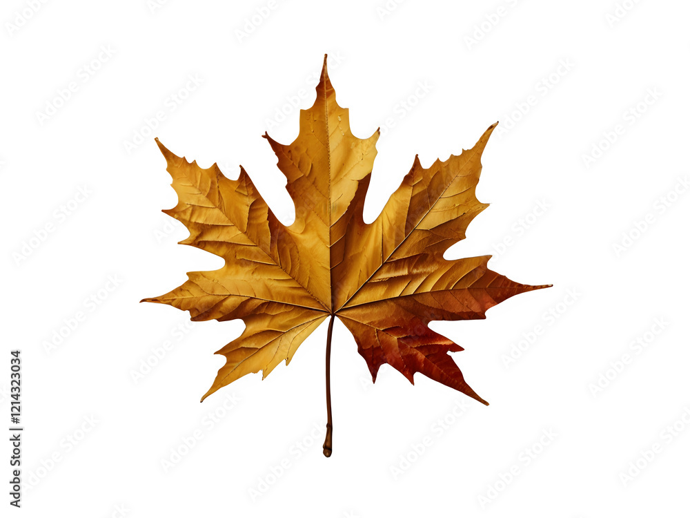 Fototapeta premium PNG Golden Maple Leaf with Autumn Colors and Gradient 