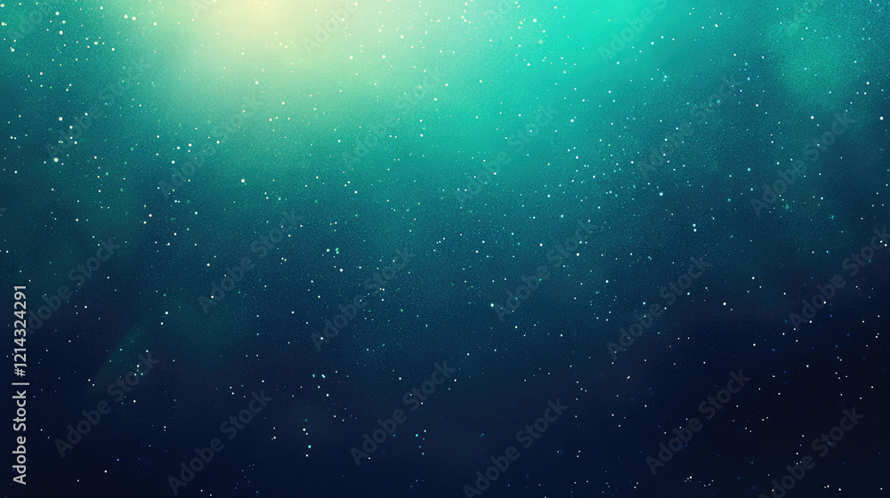 Obraz premium Abstract Dark Blue-Green Gradient Design Blurred Grainy Texture, Aurora, Light, for Wallpaper or Cover Purposes.