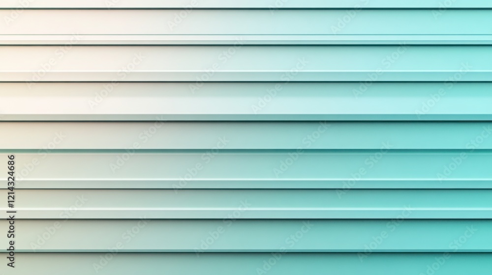 A ribbed metallic surface with vertical grooves, featuring a gradient from light green to mint A ribbed metallic surface with vertical grooves, featuring a gradient from light green to mint