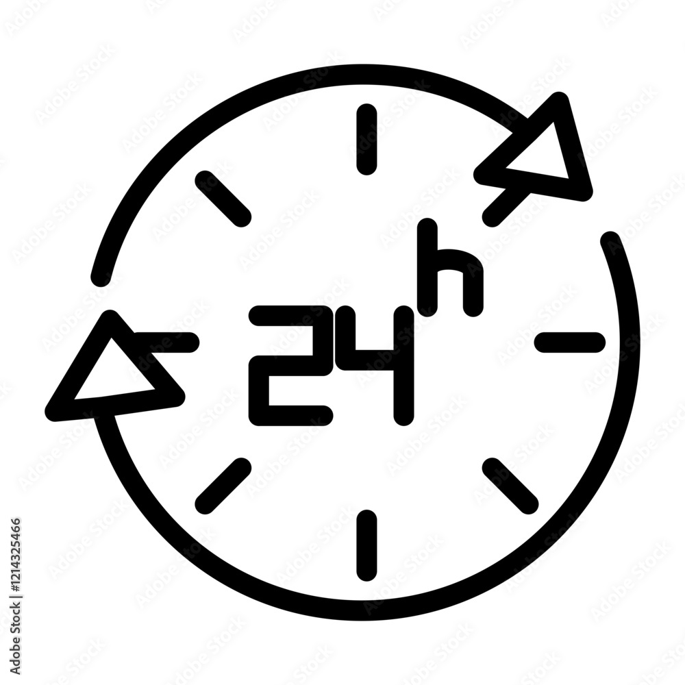 Hours Open Vector Design Icon Style Hours Open Vector Design Icon Style