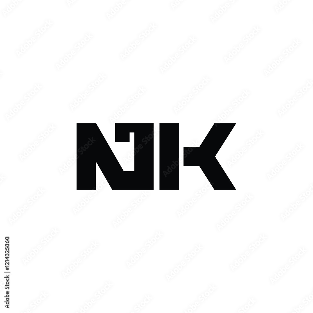 NK monogram logo design letter text name symbol monochrome logotype alphabet character simple logo NK monogram logo design letter text name symbol monochrome logotype alphabet character simple logo