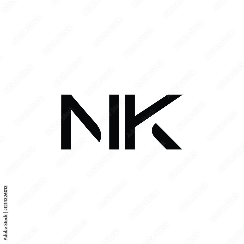 NK monogram logo design letter text name symbol monochrome logotype alphabet character simple logo NK monogram logo design letter text name symbol monochrome logotype alphabet character simple logo