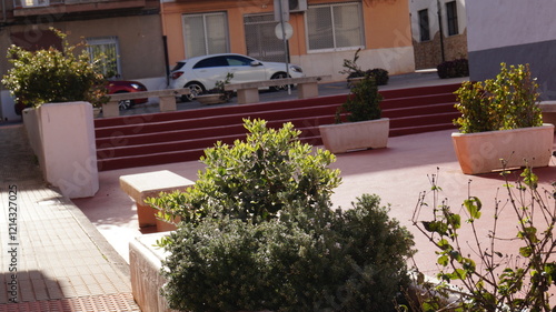 Fototapeta Naklejka Na Ścianę i Meble -  Geraniums at the Church