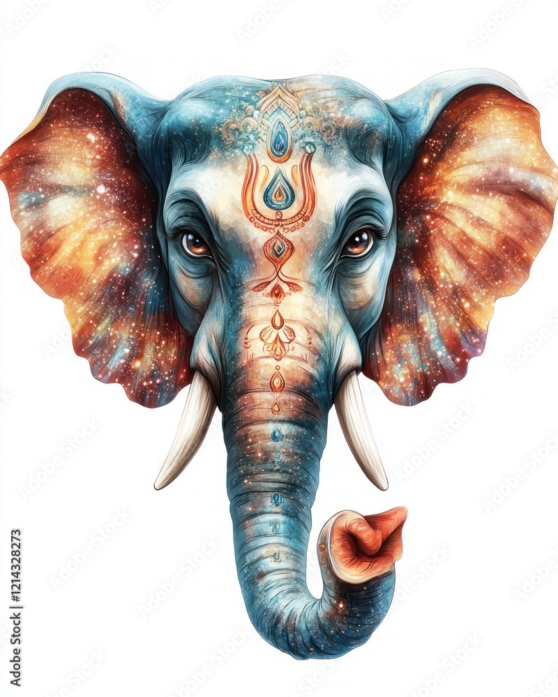 Obraz premium Majestic elephant artwork in colorful digital environment a spiritual concept