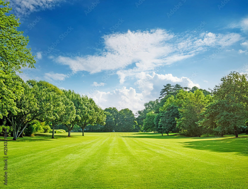 Fototapeta premium 芝生の公園と青空
