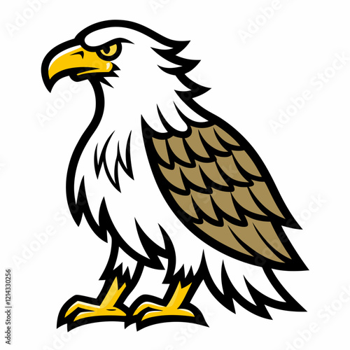 Simple eagle design with thin black outline featuring bold details