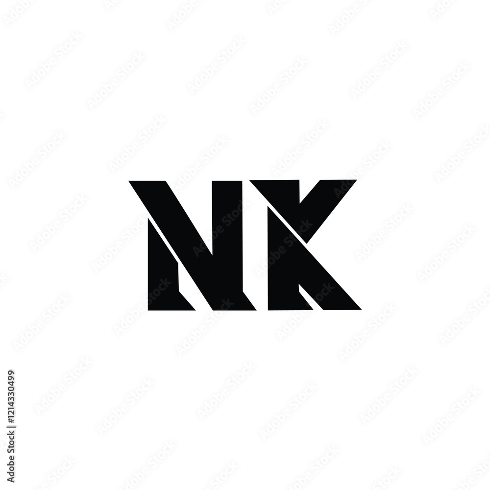 NK monogram logo design letter text name symbol monochrome logotype alphabet character simple logo NK monogram logo design letter text name symbol monochrome logotype alphabet character simple logo
