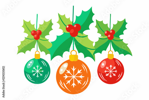 Mistletoe ornaments hanging for festive Christmas decor