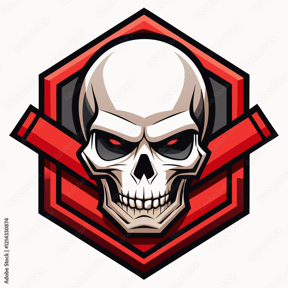 Fototapeta premium Skull and crossbones design with a bold, graphic outline