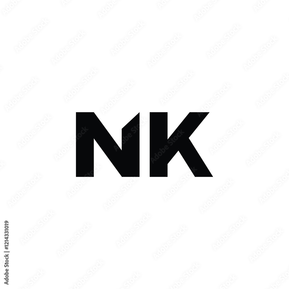 NK monogram logo design letter text name symbol monochrome logotype alphabet character simple logo NK monogram logo design letter text name symbol monochrome logotype alphabet character simple logo