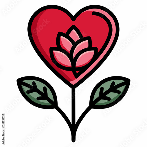 Heart flower design for Valentine's Day celebrations
