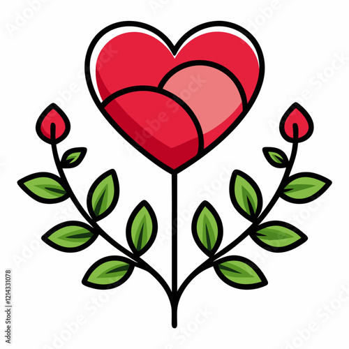 Floral heart design for Valentine's Day celebration