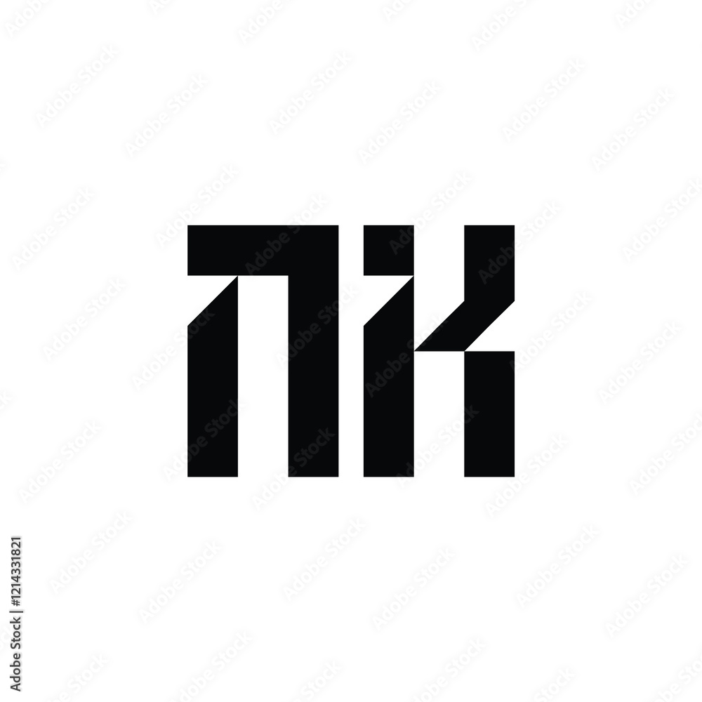 NK monogram logo design letter text name symbol monochrome logotype alphabet character simple logo NK monogram logo design letter text name symbol monochrome logotype alphabet character simple logo