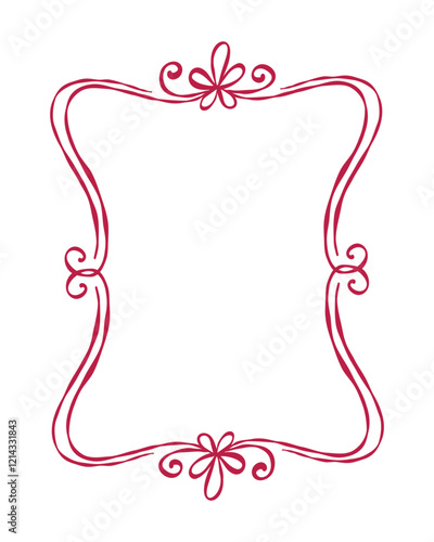 Elegant decorative frame design with floral accents for invitations and announcements