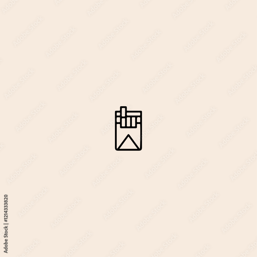 Obraz premium Cigarette pack icon flat vector design. 