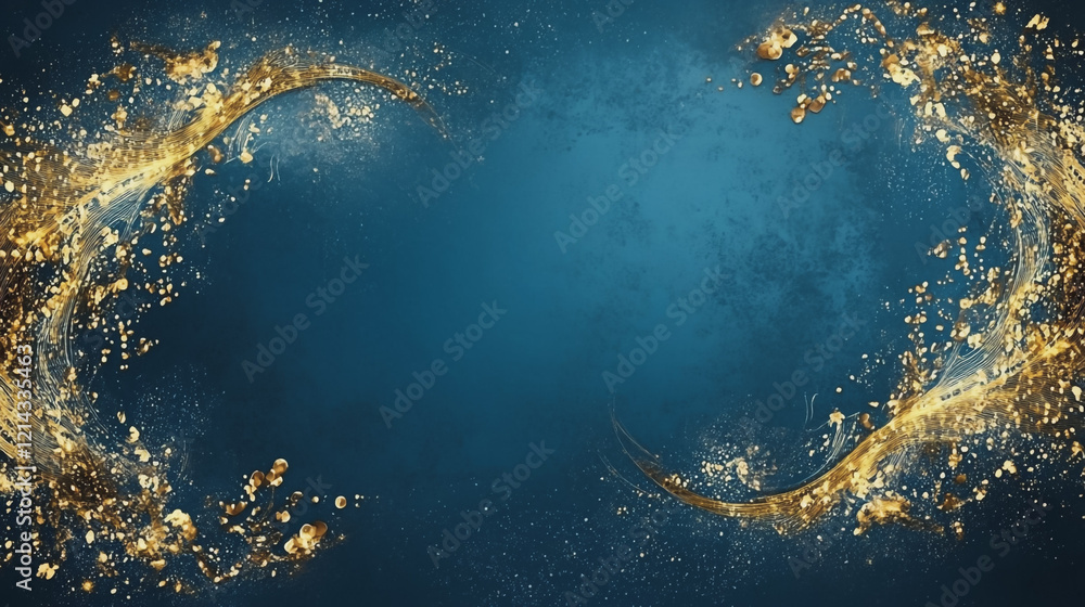 Fototapeta premium Abstract digital background electromagnetic wave background Innovation digital wave, information technology background and green luxury background with golden line decoration and curve light effect