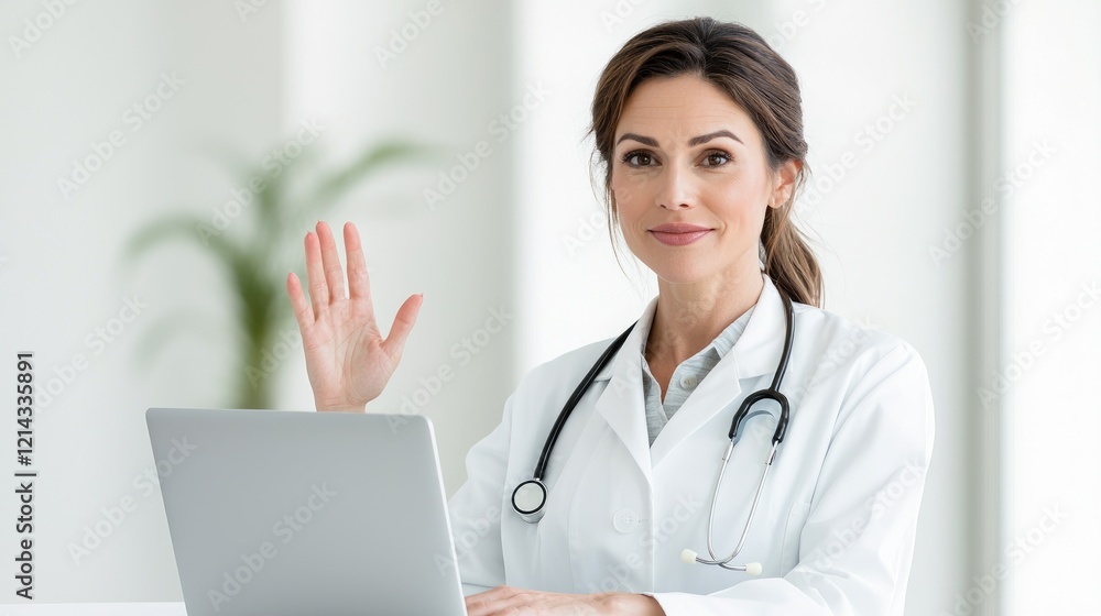 Doctor video call consultation, office background (1) Doctor video call consultation, office background (1)