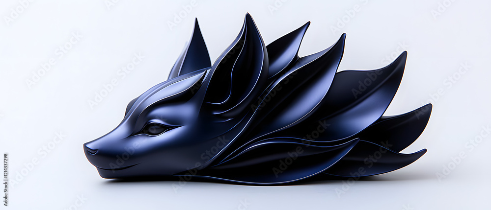 custom made wallpaper toronto digitalArtistic fox sculpture display modern gallery 3d artwork minimalist environment close-up view creative design