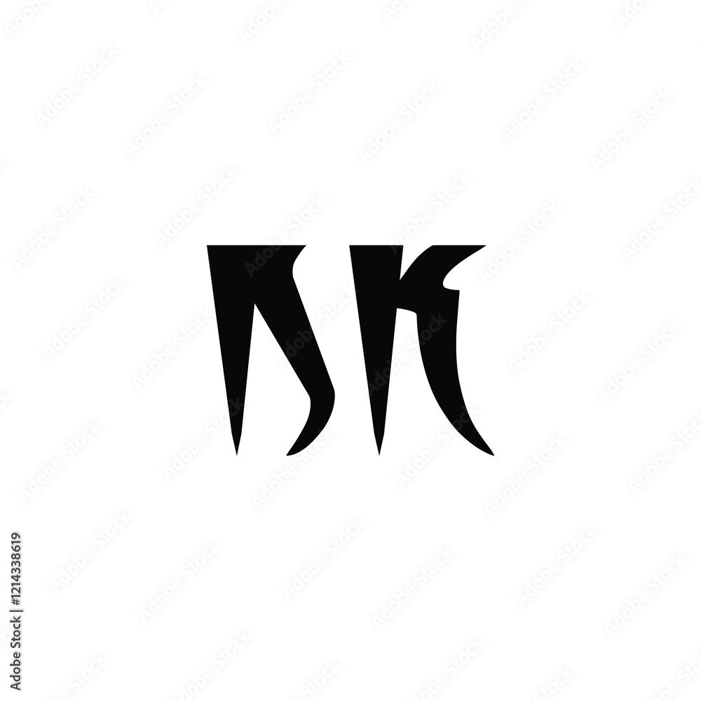 NK monogram logo design letter text name symbol monochrome logotype alphabet character simple logo NK monogram logo design letter text name symbol monochrome logotype alphabet character simple logo