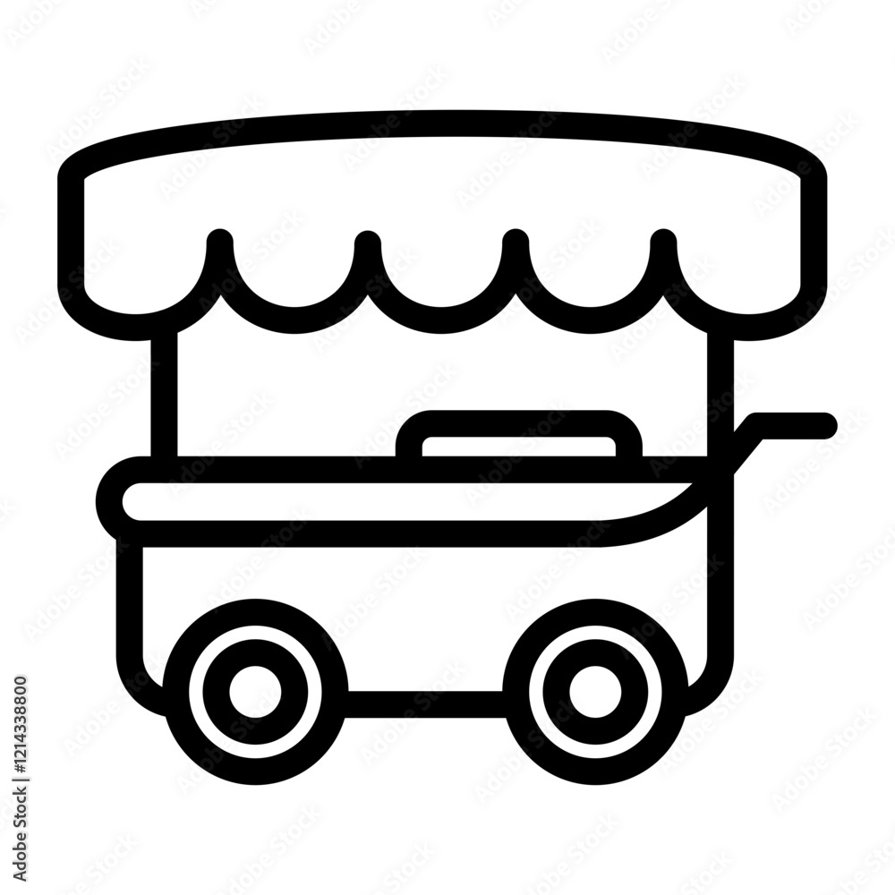Hot Dog Stall Vector Design Icon Style Hot Dog Stall Vector Design Icon Style