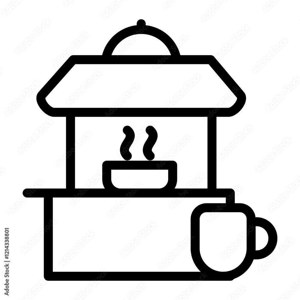 Tea Stall Vector Design Icon Style Tea Stall Vector Design Icon Style