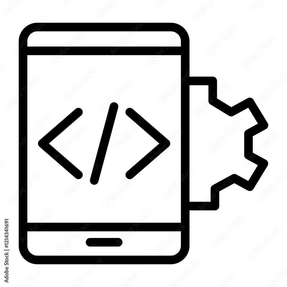 App Development Vector Design Icon Style App Development Vector Design Icon Style
