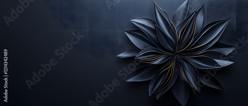 Wallpaper Mural Elegant black flower design studio digital art minimalist top view contemporary aesthetics Torontodigital.ca