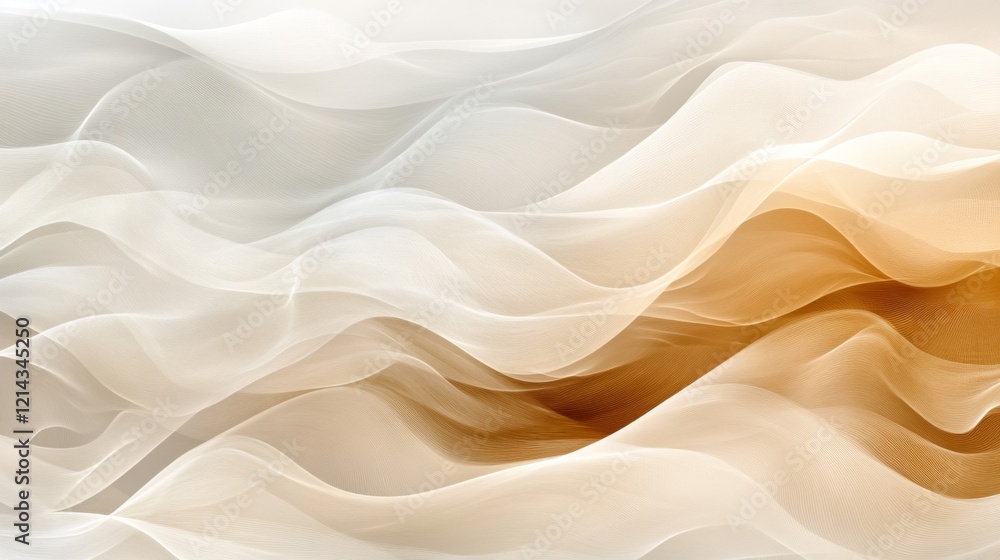 Obraz premium Abstract Beige and Brown Fabric Waves Texture Background