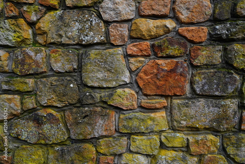 colorful stones in a wall photo