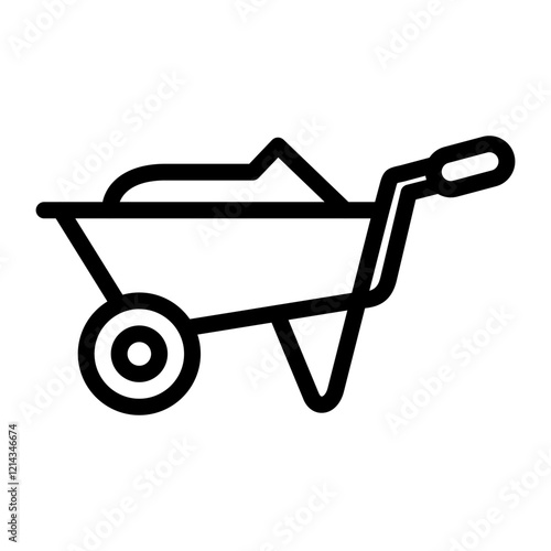 Wheelbarrow Vector Design Icon Style