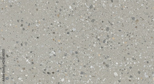 Wallpaper Mural Gray Terrazzo Texture: A seamless close-up of a gray terrazzo surface, showcasing the unique and intricate patterns of chips embedded within the polished concrete. Torontodigital.ca
