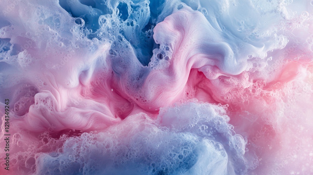 Abstract Pastel Swirl: Pink and Blue Foam Texture Abstract Pastel Swirl: Pink and Blue Foam Texture