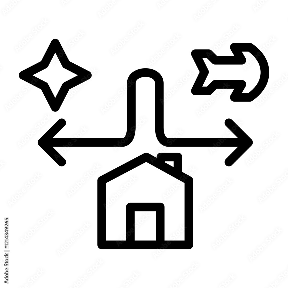 Evacuation Plan Vector Design Icon Style Evacuation Plan Vector Design Icon Style