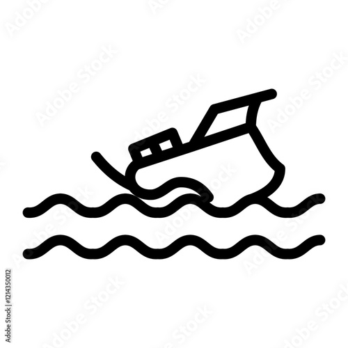 Boat Sink Vector Design Icon Style