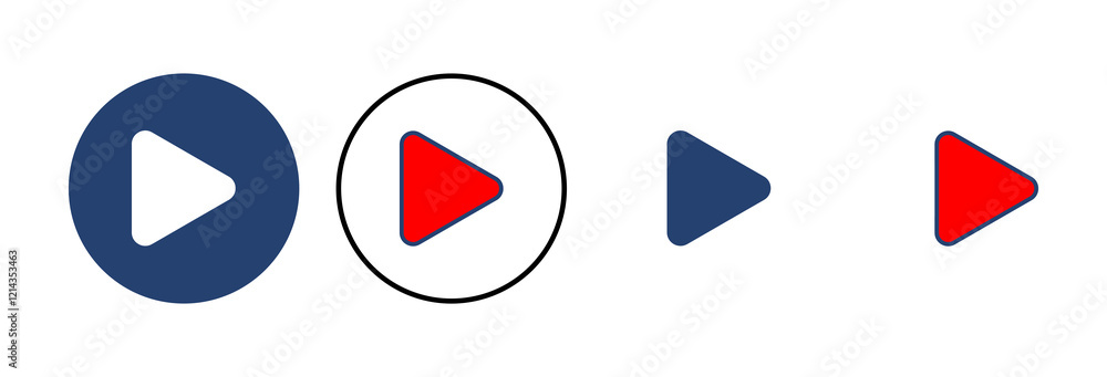Play Icon vector. Play button vector icon Play Icon vector. Play button vector icon