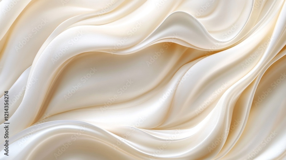 Creamy Silk Fabric Texture with Soft Waves Creamy Silk Fabric Texture with Soft Waves