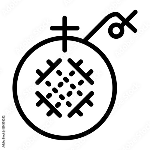 Cross Stitch Vector Design Icon Style