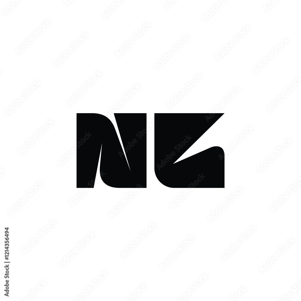Obraz premium NL monogram logo design letter text name symbol monochrome logotype alphabet character simple logo