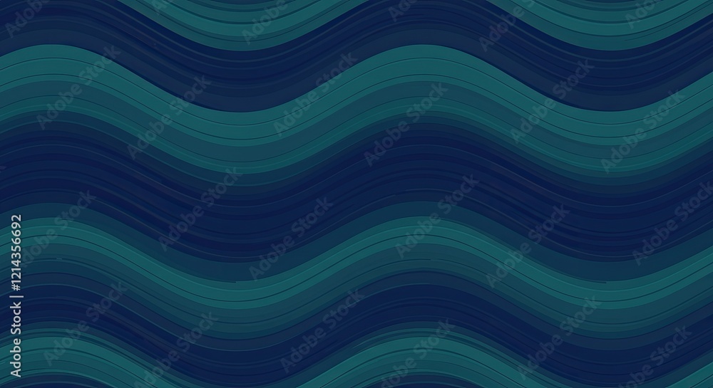 Abstract Teal and Blue Waves: An abstract, minimalist pattern with elegant curves and subtle color variations in soothing shades of teal and blue, evokes calm and serenity. perfect for backgrounds.