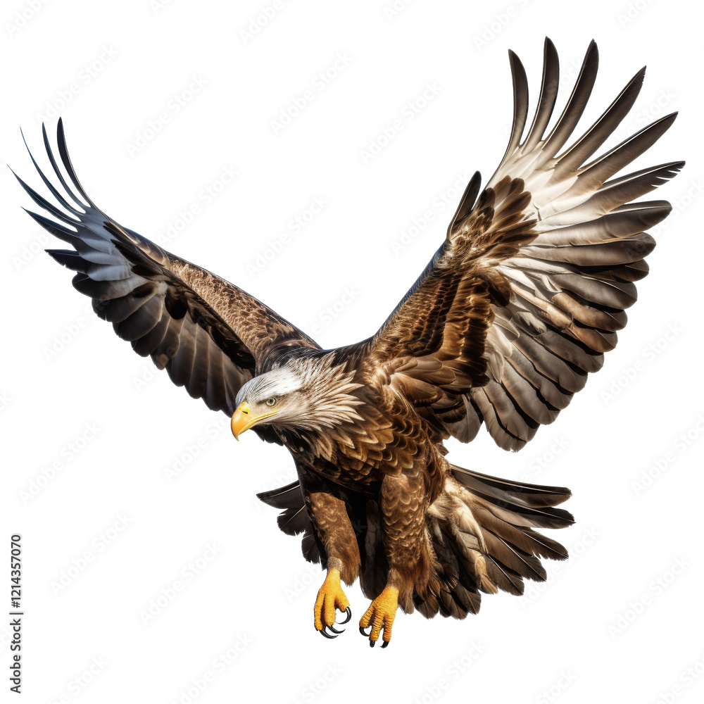 Obraz premium Big eagle looking isolated on white