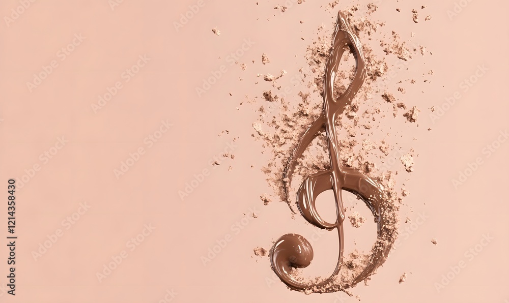 Fototapeta premium Makeup Treble Clef on Pink Background