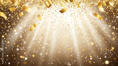 Glittering Gold Celebration Background with Lights