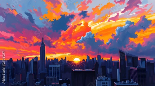 Vibrant NYC Sunset
