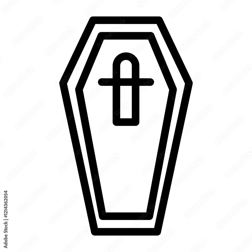 Obraz premium Coffin Vector Design Icon Style