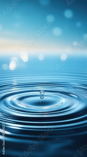 Tranquil Water Ripples Under a Clear Sky photo