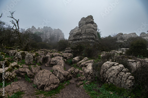 Obraz na płótnie Picturesque view of a famous natural park El Torcal de Antequera near Málaga, Andalusia, Spain
