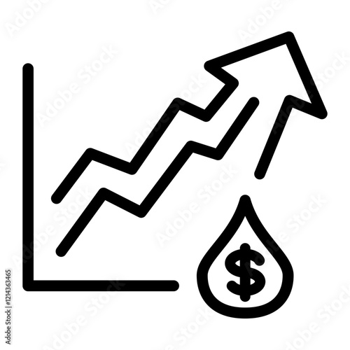 Oil Price Increase Vector Design Icon Style
